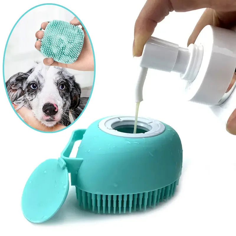 Cepillo de Baño 2 en 1 para Mascotas | Masajea, Limpia y Elimina Pelo