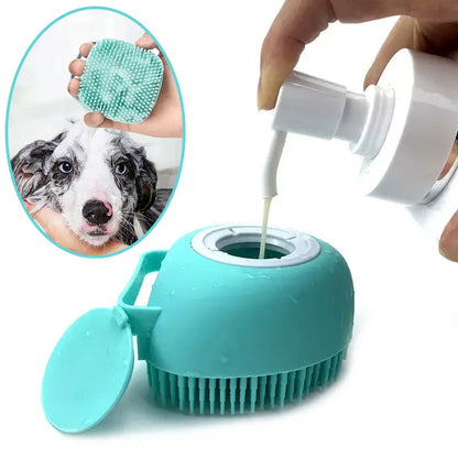 Cepillo de Baño 2 en 1 para Mascotas | Masajea, Limpia y Elimina Pelo